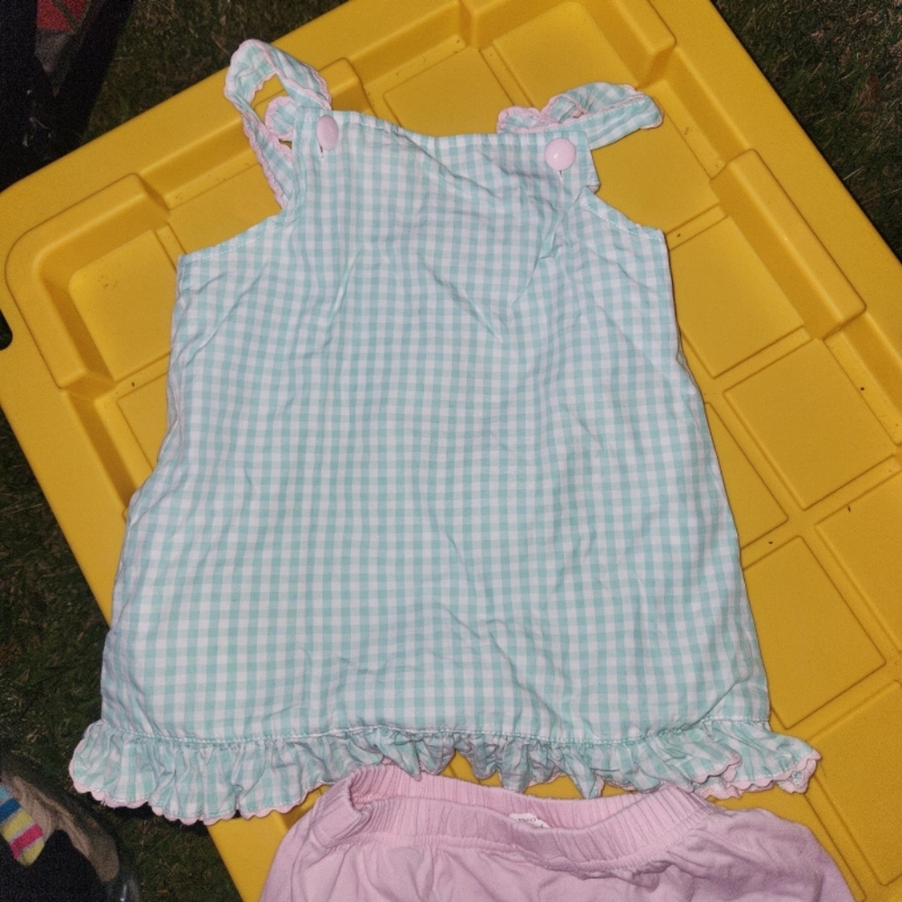 Green Gingham Ruffle Outfit